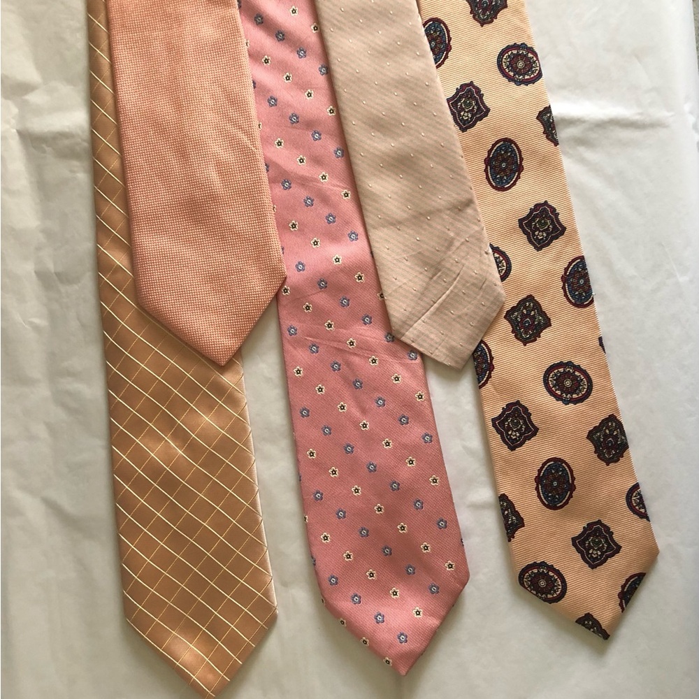 Five -5- Pink & Pinkish Silk Ties, Unisex